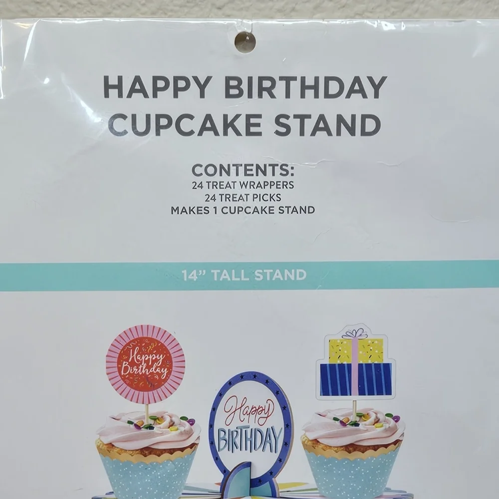 Happy Birthday Cupcake Stand NEW
